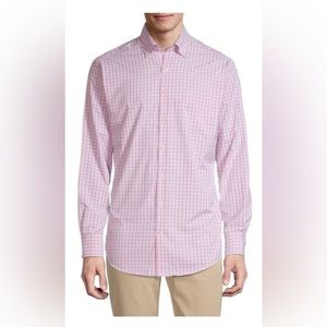 Peter Millar Summer Comfort performance button down. Pink and light pink.